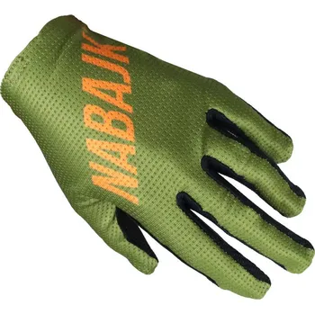 Cyklistické rukavice Nabajk Jesteed youth boys gloves khaki/black/orange vel. 3Y-4Y