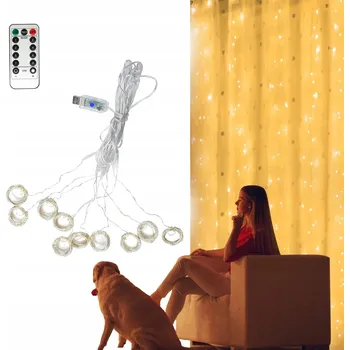 Vánoční dekorace SVĚTELNÝ ZÁVĚS LED 3X3M DEKORACE SVĚTELNÝ ŘETĚZ LED