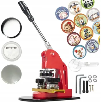 Vrták Stroj na výrobu placek, buttonů 58 mm, kovový DCMA-NEW