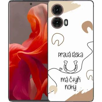 Pouzdro na mobilní telefon Gelový kryt mmCase na Motorola Moto G85 5G - koňský motiv bílé pozadí