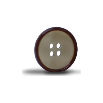 Knoflík Knoflík 15mm, béžový s hnědým okrajem