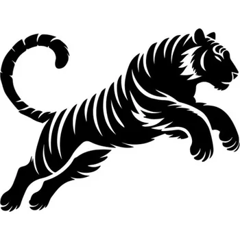 Samolepicí dekorace na vozidlo Samolepka tygr ve skoku na auto a motorku, tuning nálepka (6124)
