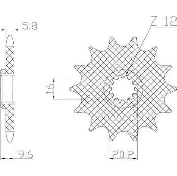 Řetězová sada pro motocykl řetězové kolečko pro sekundární řetězy typu 420, BRAKING (14 zubů)
