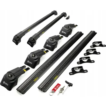 Příčník na automobil Střešní nosič na integrované podélníky Turtle Air-3 pro Cadillac XT5 2016+ černé tyče