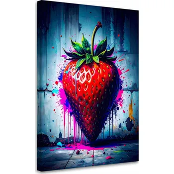 Obraz Obraz do kuchyně baru jídelny, Ovoce Jahoda Abstrakce 70x100