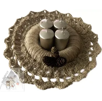 Věnec Dubový skřítek Přírodní adventní věnec z juty - klid, tradice a elegance