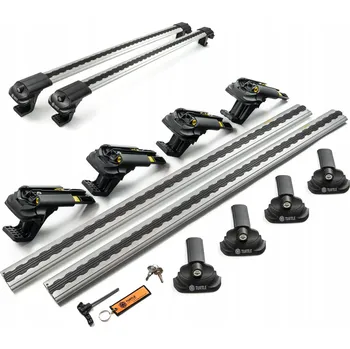 Příčník na automobil Střešní nosič na podélné nosiče pro Nissan Pathfinder R51 2005-2012 stříbrný