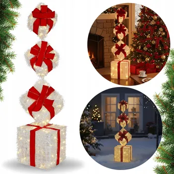 Vánoční dekorace STOJÍCÍ dekorace DÁRKY 70 LED světýlek vánoční dekorace 100 cm