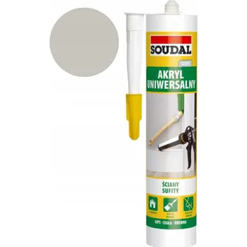 Tmel 2x SOUDAL AKRYL Akrylový tmel ELASTICKÝ ŠEDÝ + Pistole na kartuše