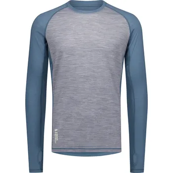 Pánské tričko triko MONS ROYALE TEMPLE MERINO LONG SLEEVE grey heather / goblin blue Velikost: XL