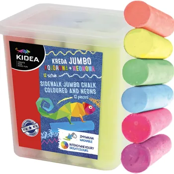 Křída chodníková Kidea 12 ks vícebarevná neonová