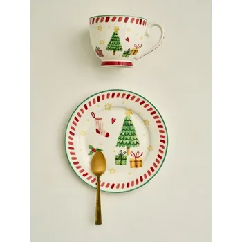 Vánoční dekorace Sinsay - Vánoční talíř s motivem stromečku - červená - 571GI-33X - 571GI-33X-ONE