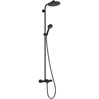 Hansgrohe Activera S - Sprchový set s vanovým termostatem, průměr 24 cm, 2 proudy, EcoSmart, matná černá 28871670