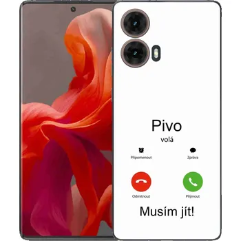 Pouzdro na mobilní telefon Gelový kryt mmCase na Motorola Moto G85 5G - pivo volá bílé pozadí