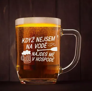 Sklenice Půllitr s pískovaným motivem "NA VODĚ"