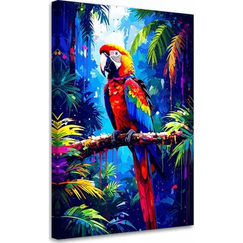 Obraz Obraz do obýváku, Barevný Papoušek na větvi 40x60