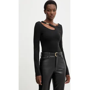 Dámská halenka Halenka Guess ELEANOR dámská, černá barva, s aplikací, W5BP18 KC7M2 W5BP18.KC7M2 99X, vel. M