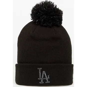 Čepice Čepice New Era Knit Medium Wmns MLB Metallic Bobble Beanie Los Angeles Dodgers Black Universal