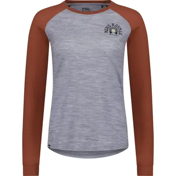 Pánské oblečení triko MONS ROYALE ICON MERINO RAGLAN LONG SLEEVE WMNS sienna / grey heather Velikost: XS