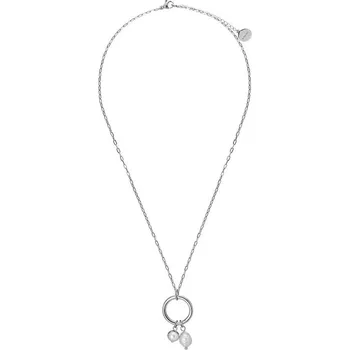 Náhrdelník Manoki Ocelový náhrdelník s perlou Lyra, chirurgická ocel WA759 Stříbrná 45 cm