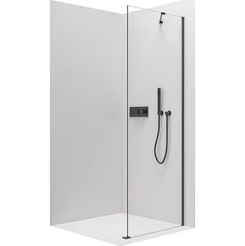 Cerano Sprchová zástěna pro dveře Marino a Volpe L/P, 6 mm, černá matná, transparentní sklo, 80x190 cm, jednodílná pevná, CER-420267