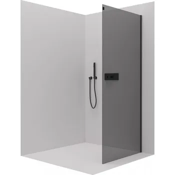 Cerano Sprchová zástěna pro dveře Santoro L/P, 8 mm, černá matná, grafitové sklo, 70x195 cm, jednodílná pevná, CER-537478