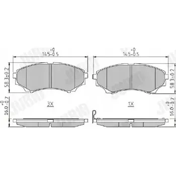 Brzdová destička Jurid 572572J Sada brzdových destiček, kotoučové brzdy