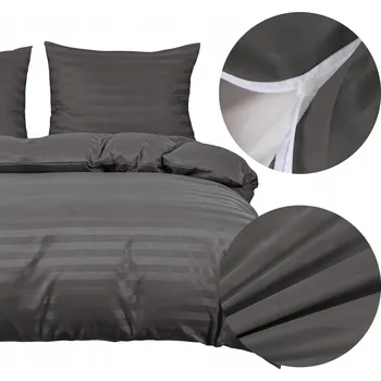 Povlečení POVLEČENÍ 220x200 3dílné saténové proužky RAMIRO klasická sada