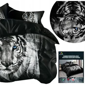 Povlečení Povlečení 160x200 3dílná sada povlečení 70x80 mikrovlákno 3D Andreas tygr