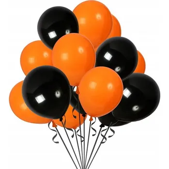 Balónek SADA BALÓNKŮ ČERNÉ A ORANŽOVÉ HALLOWEEN 30 KS