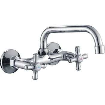 Vodovodní baterie Kuchyňská nástěnná baterie Duro Verde Retro stříbrná