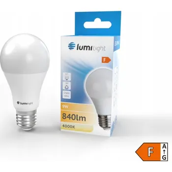 Žárovka LED ŽÁROVKA E27 9W 840LM A60 NEUTRÁLNÍ BÍLÁ AL