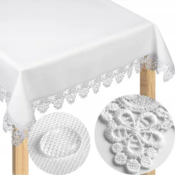 ubrus Ubrus odolný proti skvrnám s krajkou Łóżkoholicy 110x210 cm bílý