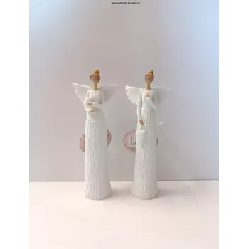 Vánoční dekorace Bílý andílek se srdcem - pouze varianta vpravo (Anděl se srdíčkem)