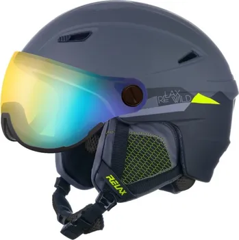 Chránič hlavy lyžařská helma se štítem RELAX RH24QX STEALTH, šedá, černá matná - 58-60