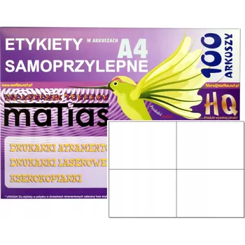 Speciální papír Archy A4 samolepicí etikety 105x148mm / 100 archů