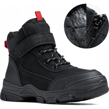 Chlapecká obuv Chlapecké kotníkové boty ZATEPLENÉ na SUCHÝ ZIP LEHKÉ měkké trekové boty ZIP Wojtyłko 27