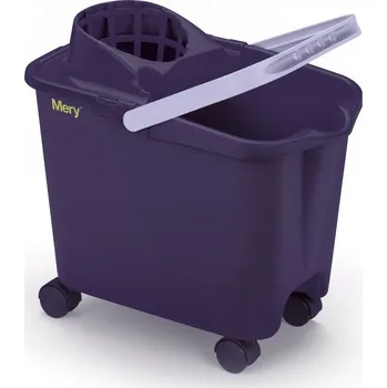 kbelík Mery Obdélníkový kbelík na kolečkách se ždímačem 14 l fialový