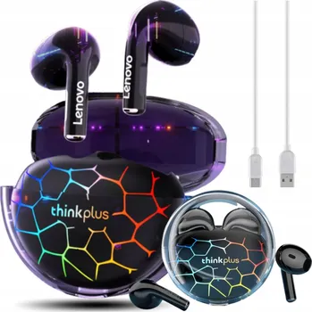 Sluchátka Bezdrátová sluchátka do uší bluetooth voděodolná černá Lenovo LP80