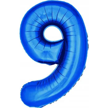 Balónek MODRÝ BALÓNEK ČÍSLICE 9 40CM NA NAROZENINOVÉ OSLAVY A PÁRTY