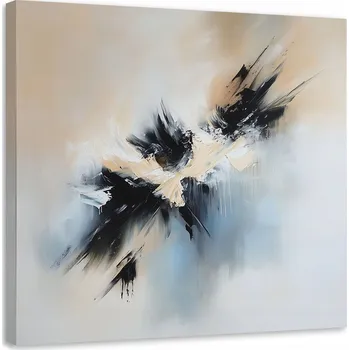 Obraz Obraz do obývacího pokoje ložnice Abstrakce béžová černá jako malovaná 50x50