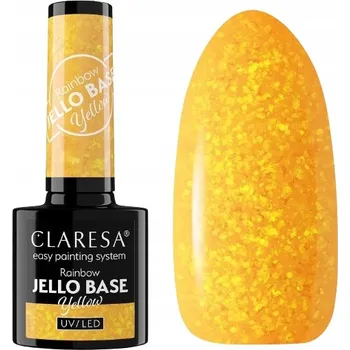 Lak na nehty CLARESA RAINBOW JELLO BASE ŽLUTÁ MEDOVÁ ŽLUŤ S KOUSKY FÓLIE