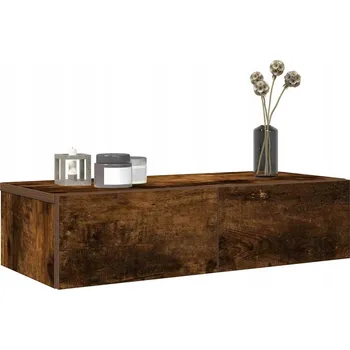 police VidaXL Nástěnná police se zásuvkami, kouřový dub, 60x26,5x15 cm