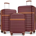 Kono 2484 Sada kufrů 3ks spinner 55/65/75cm Vínově červená ABS/Polykarbonát