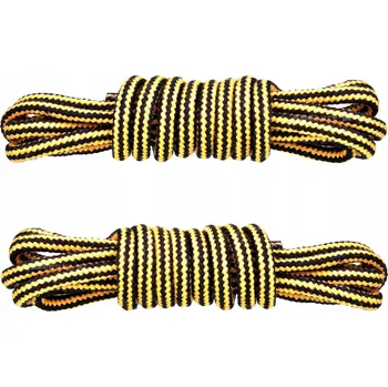 Vrták ŽLUTO-ČERNÉ Tkaničky TREKKINGOVÉ 200 cm Kulaté 5 mm ŠNĚROVADLA HQ G9-68