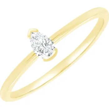 Prsten Minimalistický prsten ze zlata s lab-grown pear diamantem Valentin