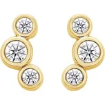 Moderní zlaté náušnice s kulatými lab-grown diamanty Ebba