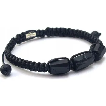 Náramek Náramek šňůrkový TURMALÍN láva 16,5 cm [B774]