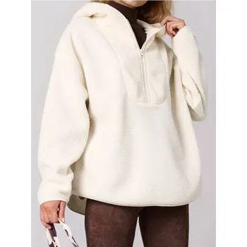 Dámská mikina Sinsay - Mikina s beránkem a kapucí - béžová - 972FI-02X - 972FI-02X-XS