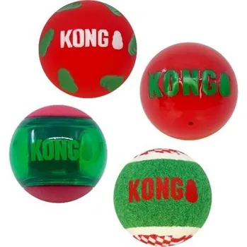 Hračka pro psa Hračka guma vánoč. KONG Occasions Balls 4ks M